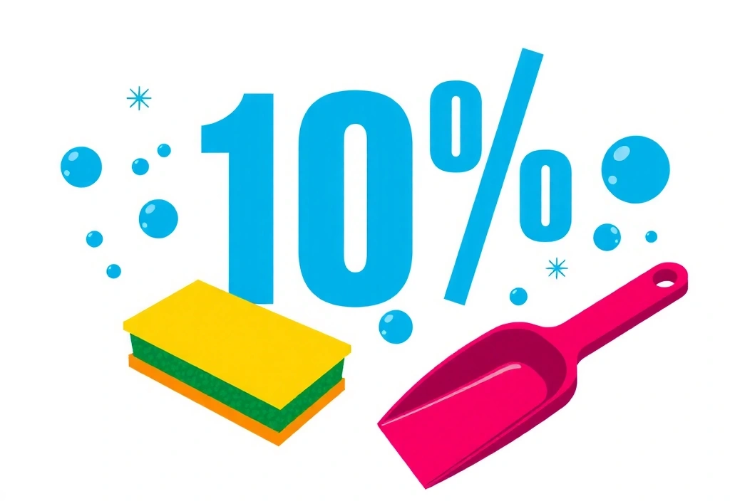 Ilustrace slevy 10% na první úklid