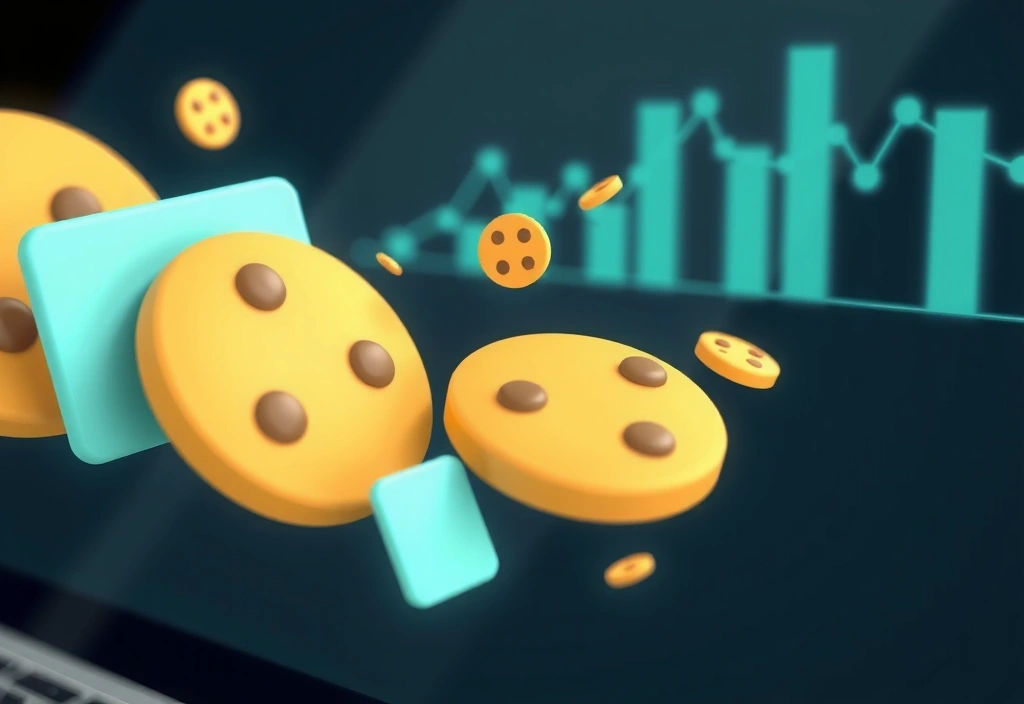 Ilustrace cookie souborů jako malých digitálních záznamů