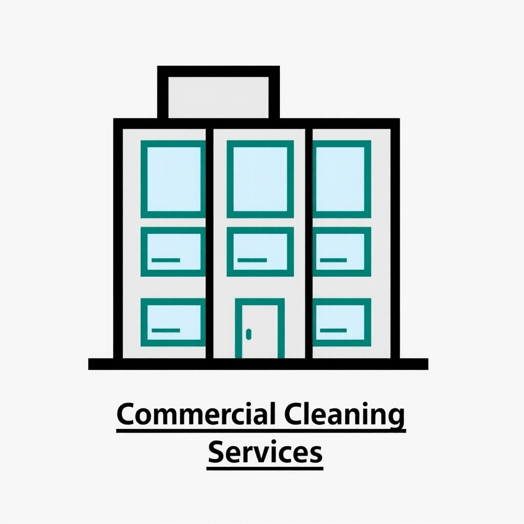 Ikona kancelářské budovy symbolizující komerční úklid