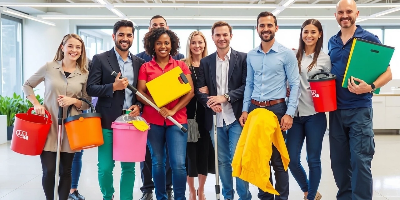 Tým ShineLiving s úsměvem a moderním vybavením pro úklid