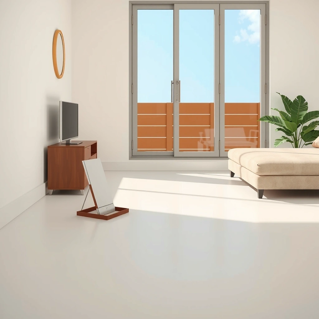 Čistá domácnost s lesklou podlahou a uspořádaným nábytkem